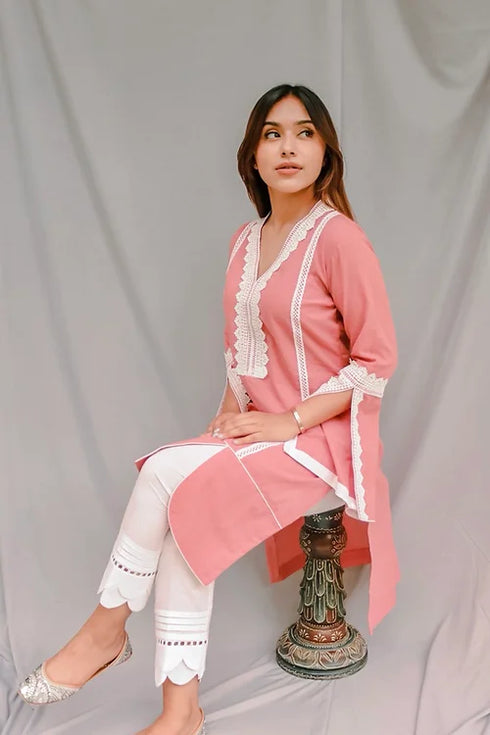 Noor The Pastel Pakistani Style Kurta Set